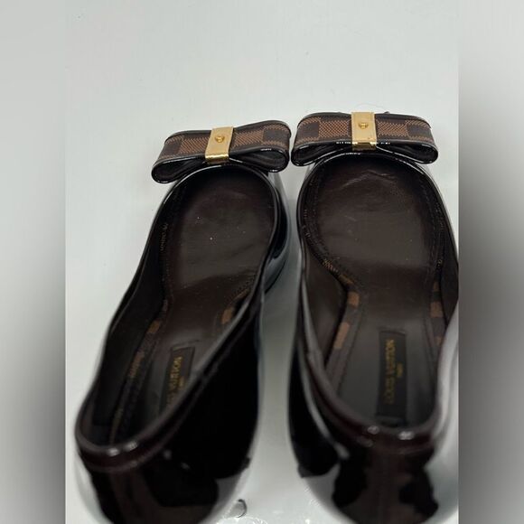 Louis Vuitton Brown Patent Leather Valentine Peep Toe Pumps Size 41 - Picture 6 of 13